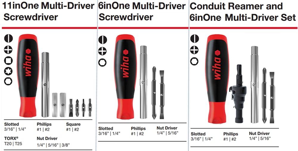 Wiha SoftFinish Multi-Drivers with All-in-One Feature
